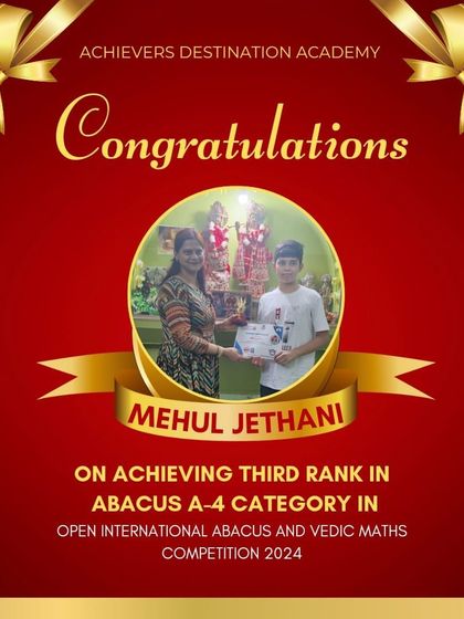 Achievers Destination Academy - Mental Math & Speed Calculation Our Star Achievers: Competition Winners & Graduates photo 56