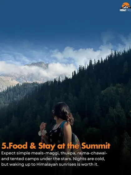 At the summit of Kheerganga, we set up tented camps under the stars. The nights are cold, but waking up to a Himalayan sunrise is an experience you won't forget.