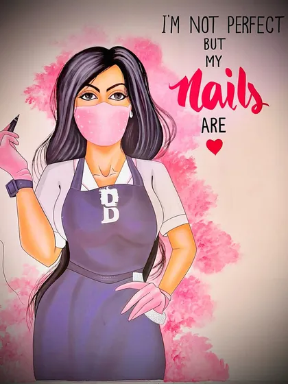 A close-up of the artwork that defines my studio's vibe. It captures the precision and style I bring to my work, whether it's creating flawless nails or perfectly sculpted brows.