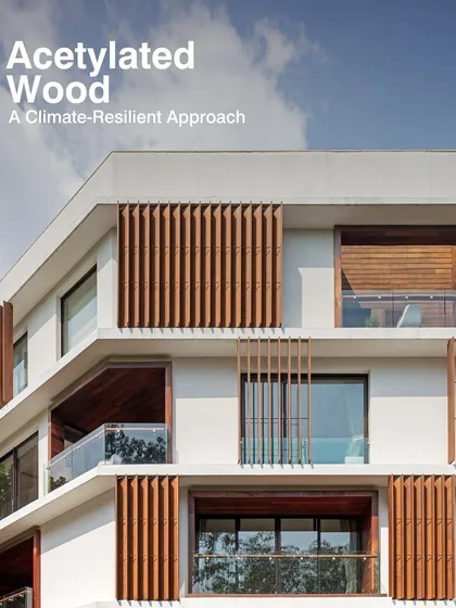 Acetylated wood is a key material in our climate-resilient approach. Its use on this facade provides effective shading while offering the warmth and beauty of natural timber.