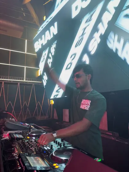 Lost in the music with my name in lights. A shot from a high-energy set where the visuals were as intense as the beats.