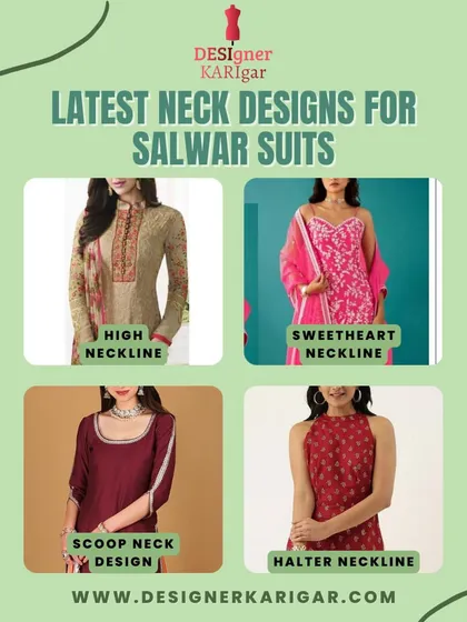 More popular neck designs we can create, such as a high neckline, a sweetheart neckline, a scoop neck, and a halter neckline.
