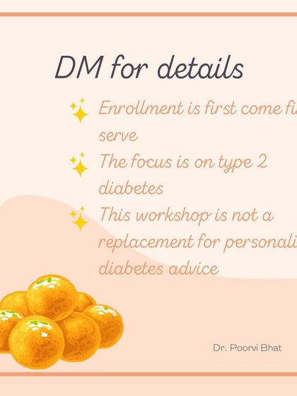 Announcing my "Demystifying Diabetes" workshop. This interactive session covers the foundations of Type 2 diabetes and my practical, sustainable approach to managing it without a restrictive diet.