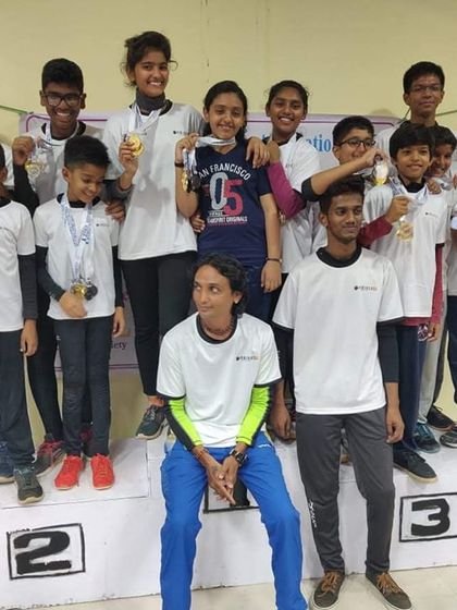 Our shooter Thilak celebrating his Gold medal win at the National Shooting Competition (NSCC) in the masters category.