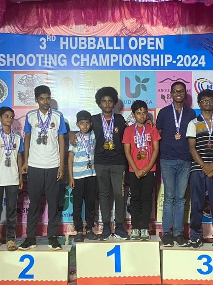 Our young shooters dominating the podium at the 3rd Hubballi Open Shooting Championship. We train athletes to perform under pressure from an early age.