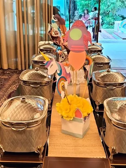 Another view of the fun and colorful kids' party setup, showing how I can match the food presentation to any theme.