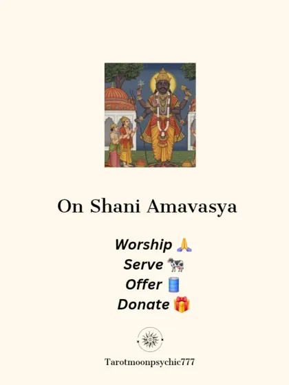 On Shani Amavasya, the key actions are to worship, serve, offer, and donate. These acts of devotion and charity are the most effective ways to connect with Lord Shani and receive his blessings.