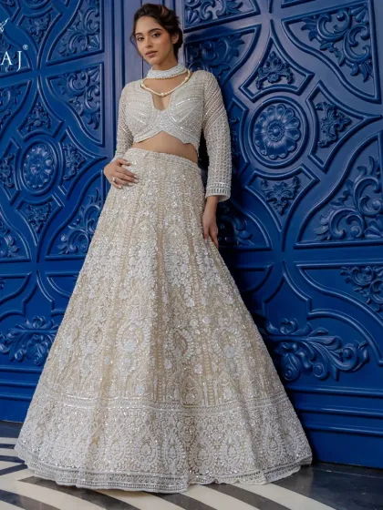 Meraj Couture - Luxury Occasion Wear Ethereal Lehengas: Pastels & Ivories photo 32