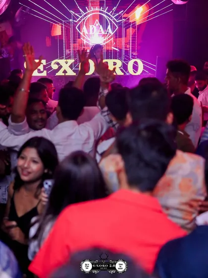 The crowd at Exoro 2.0 with their hands in the air, completely lost in the music.