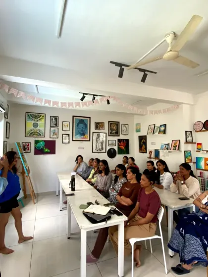 A guest lecture in session for our CFA students. We believe in exposing our students to diverse perspectives and real-world insights from practicing artists.