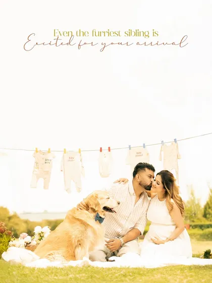 Your family story is unique, and that includes your fur babies. I love planning shoots that include everyone, like this sweet outdoor session celebrating the arrival of a new sibling.