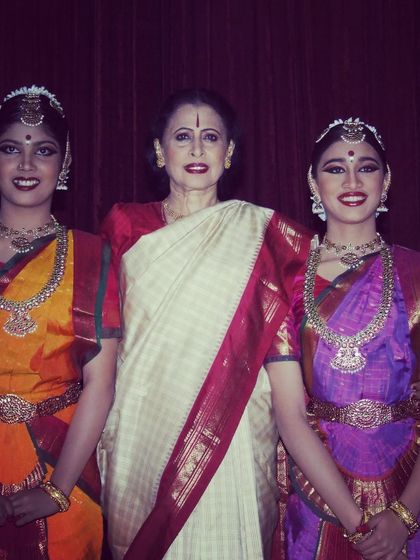 A throwback to my own Arangetram, with my beloved Guruji, Saroja Vaidyanathan ji. This experience shaped my understanding of what it means to be both a student and a teacher.