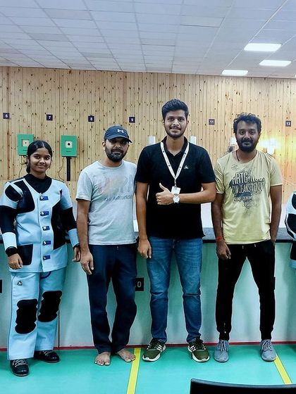 The Capapie team visiting our academy. We often host experts and teams to provide our shooters with diverse learning opportunities.