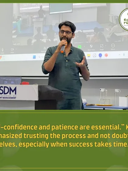"Self-confidence and patience are essential." Kapil emphasized that farming teaches us to trust the process and not doubt ourselves, especially when success takes time to cultivate.