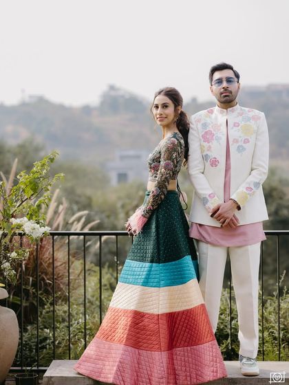 A classic portrait of the couple at their carnival.