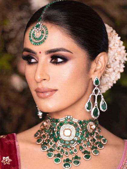 A close-up of a classic bridal look with a smokey eye, from my Delhi class. The focus was on creating a clean, sharp look.