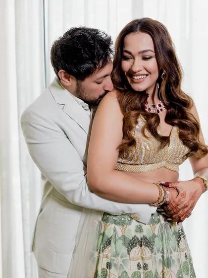 An intimate embrace, capturing the deep connection and affection between the couple.