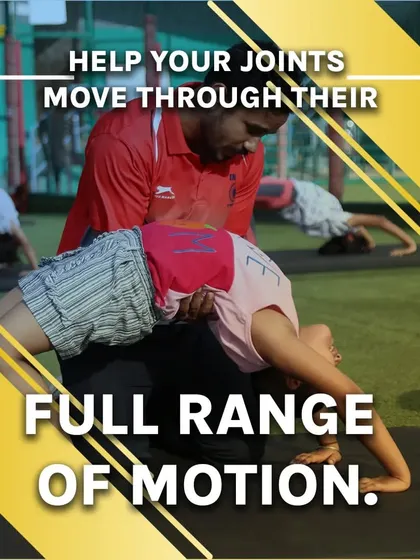 One of the key benefits of gymnastics is helping your joints move through their full range of motion, as demonstrated by this young athlete.