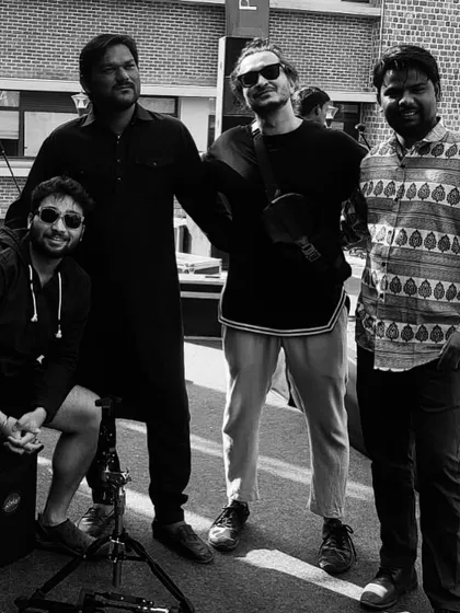 The boys from Rajasthan, my musical family, during a soundcheck.