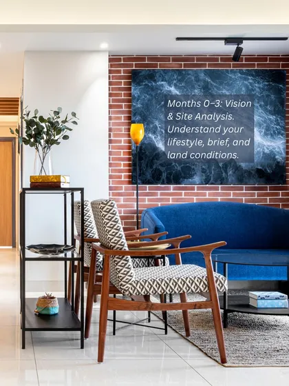 Months 0-3: The journey begins with understanding your vision, lifestyle, and the site itself. This analysis is the crucial first step in designing a home that is truly yours.