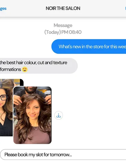 A glimpse into our client communications. We're always ready to book you in for the best hair colour, cut, and texture transformations.