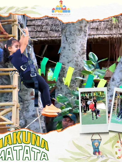 Courage and confidence take flight at our Hakuna Matata adventure camp. We provide a safe and encouraging environment for children to try new things, like conquering the zip line with a huge smile.