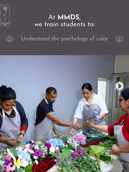 A group of students deeply engaged in their work. My workshops are hands-on, focusing on core principles like color psychology to help you design with intention and confidence.