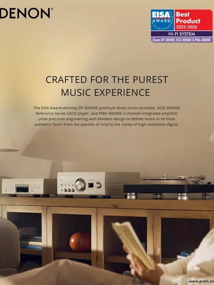 We celebrate the pinnacle of audio engineering with the EISA award-winning Denon reference series. This setup, featuring the DP-3000NE turntable, delivers the warmth of vinyl and the clarity of high-resolution digital, representing our commitment to the purest music experience.