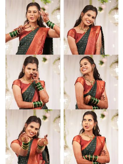 A collage of the bride's many moods, from playful and quirky to happy and radiant.