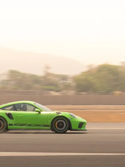 Another angle of the Porsche GT3 RS in motion, this panning shot highlights my skill in capturing high-speed automotive action for clients like Nat Geo.