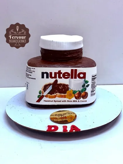 A cake for a true Nutella lover, shaped exactly like a jar of Nutella. This is a fun, 3D sculpted cake that's as delicious as it looks.