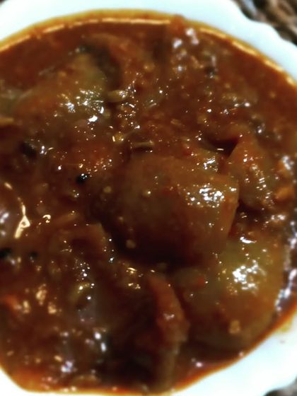 A serving of my traditional Lemon Pickle. The texture is soft and the flavour is a perfect mix of sour and spicy.