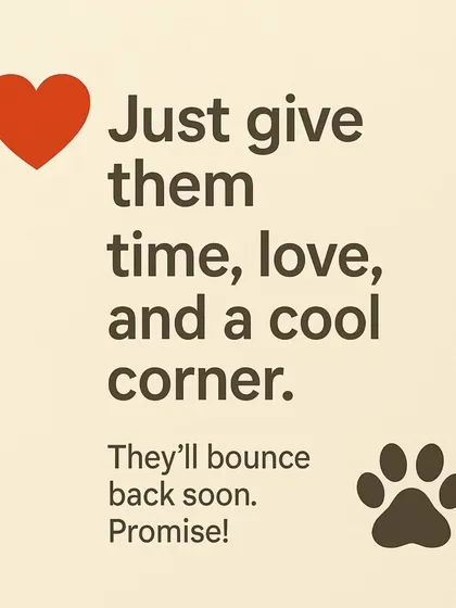 If your dog is struggling in the heat, just give them time, love, and a cool corner to rest. It's a seasonal phase, and they will bounce back soon.