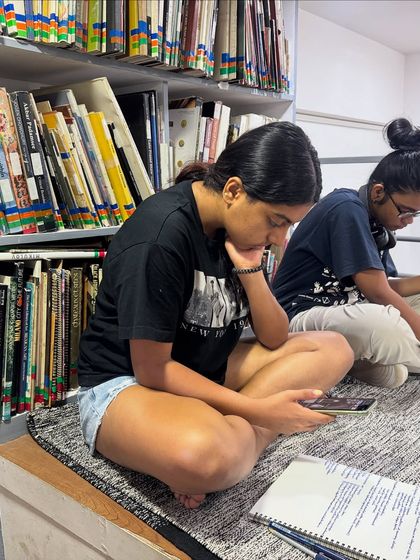 Our studio library is a vital resource for inspiration and research. Here, students immerse themselves in art books, gathering ideas and studying the work of other artists to inform their own creative process and develop their conceptual thinking.