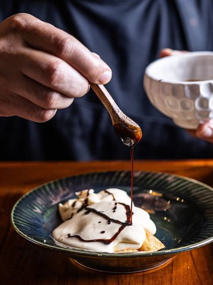 My tableside Tiramisu is so good you can't help but want more. Here, a drizzle of coffee liqueur is added for that extra kick.