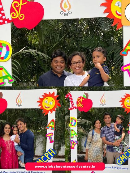 Capturing the joy of the first day. Families celebrate the beginning of their child's educational journey with us, marking the moment with smiles and a fun photo booth.