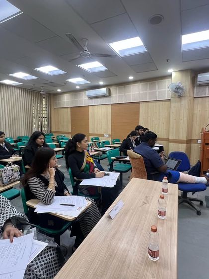 A wider view of the room during the Jamia Hamdard mediation competition. The energy and dedication from the participants were truly inspiring.