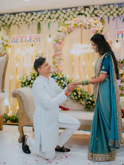 The moment of the proposal during an engagement ceremony. I ensure I am positioned to capture these once-in-a-lifetime events, preserving the emotion and significance of your commitment.