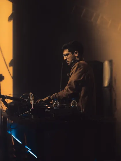A close-up of me mixing during the Dome show. Even on the biggest stages, my focus is entirely on the music and the flow of the set.