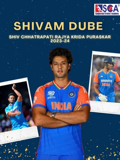 We are incredibly proud to see our own Shivam Dube, who trained with us, receive the prestigious Shiv Chhatrapati Rajya Krida Puraskar. This is a testament to his hard work and a proud moment for the entire SCA family.