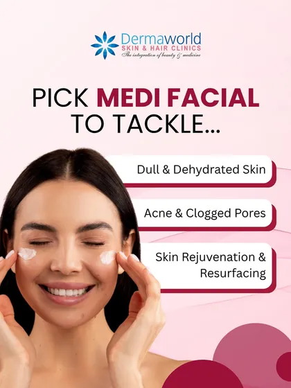 A Medi-facial is not a standard spa facial; it is a medical-grade treatment customized by me to address your specific skin issues. I use it to effectively target concerns like dullness, dehydration, acne, and clogged pores for deep rejuvenation.