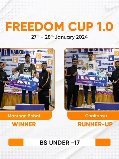 Presenting the champions of the Boys Singles Under 17 category from our Freedom Cup 1.0 tournament.