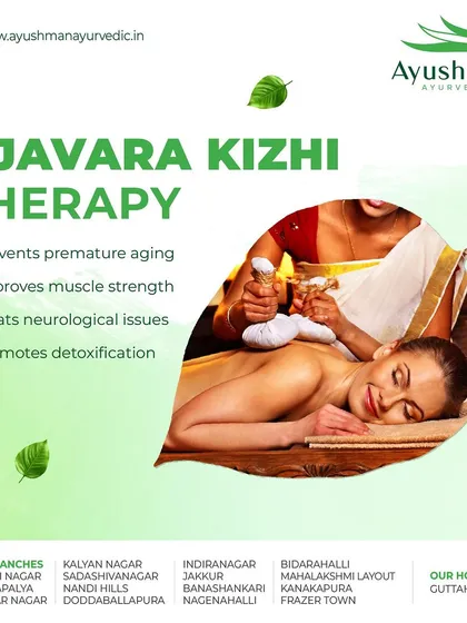 Njavara Kizhi is a unique strengthening therapy where poultices filled with medicated Njavara rice are used to massage the body. This treatment is highly effective for improving muscle strength, nourishing the tissues, promoting detoxification, and even addressing certain neurological conditions.