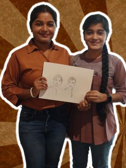 A duplicate image of a custom couple's caricature, perfect for sharing.