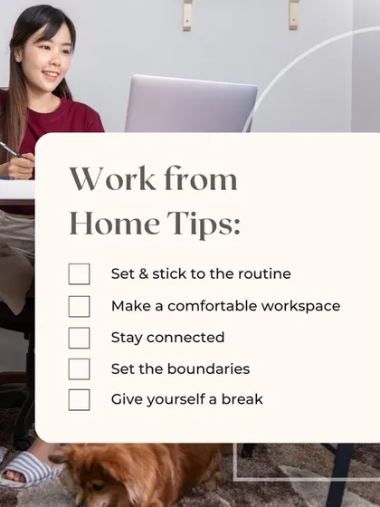 Creating a comfortable and productive workspace is essential, whether at home or in a corporate office. These tips for setting a routine, defining boundaries, and making your space comfortable apply to any professional environment we design.