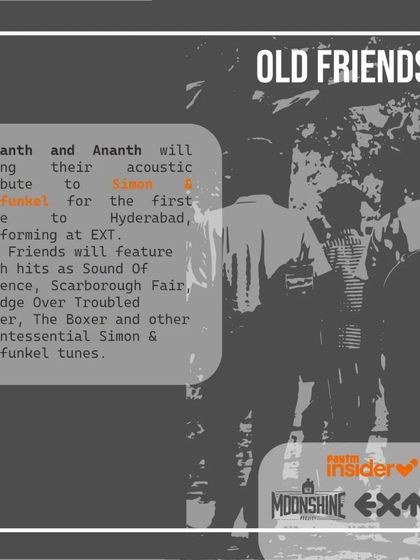 This graphic lists some of the quintessential Simon & Garfunkel hits we perform, like "Sound Of Silence" and "Bridge Over Troubled Water."