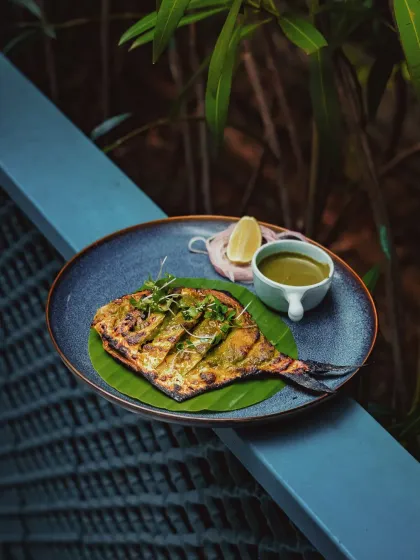 Rekha Tai’s Hirwa Masala Tandoori Pomfret. This recipe comes from a home where Maharashtrian flavors are felt through rhythm, instinct, and generations of care.