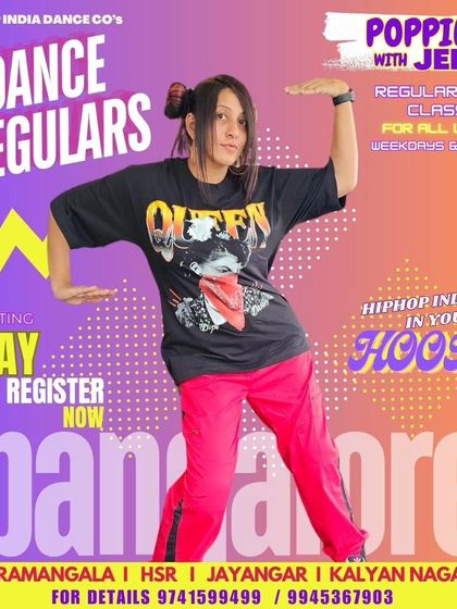 Our Popping classes with Jeev are open for registration. This poster details the schedule for our regular dance classes, available for all levels on weekdays and weekends.