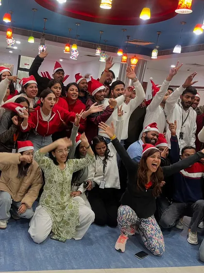 Nothing brings a team together like some festive cheer. This is from a Christmas-themed Zumba session where we danced to holiday beats and shared a lot of laughs. The entire office was filled with incredible energy.