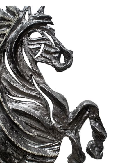 The proud and strong profile of "The Rising Horse," capturing the spirit of a nation driven by vision.